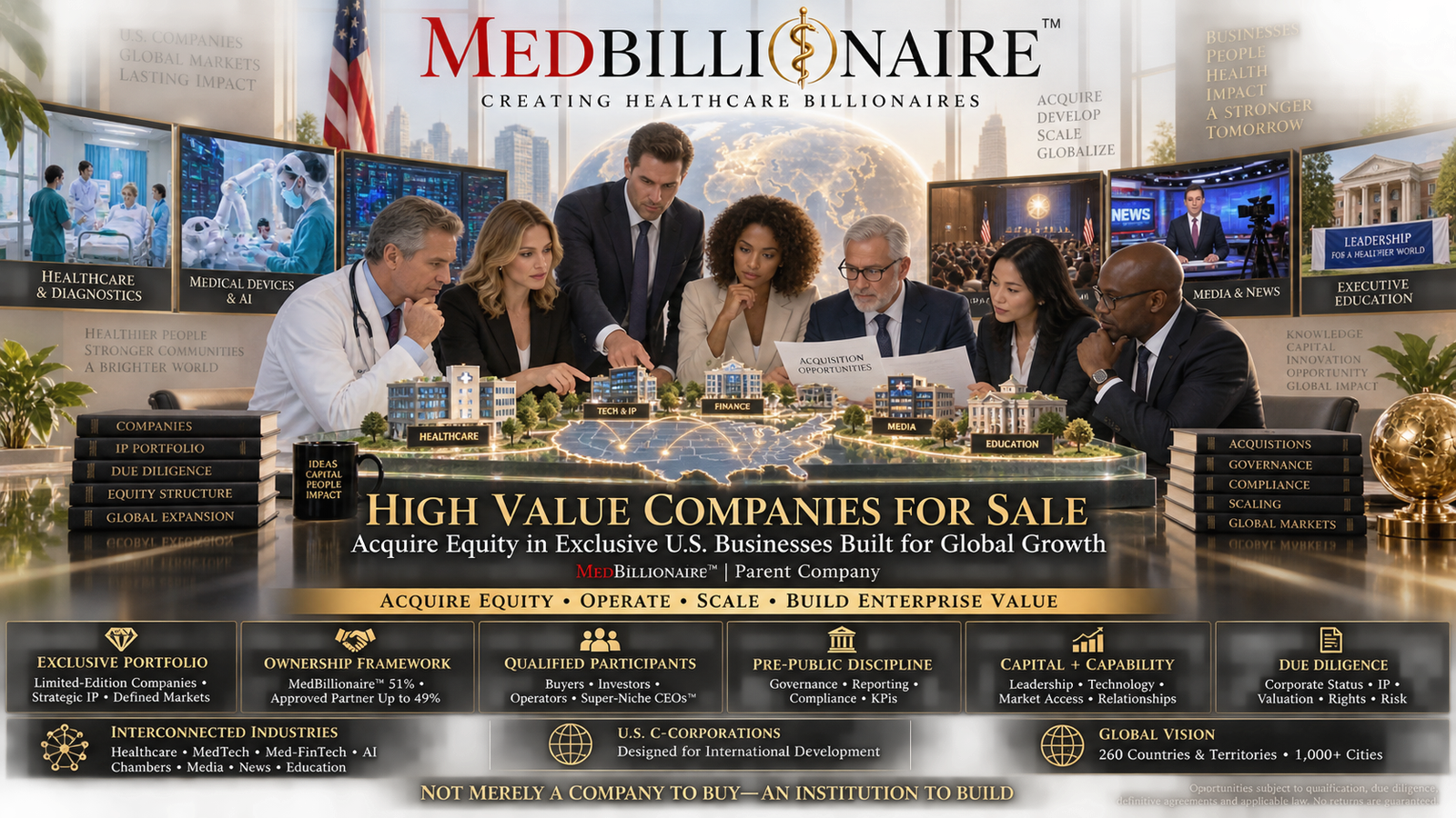 High Value Companies for Sale, Acquire Equity in Exclusive U.S. Businesses Built for Global Growth